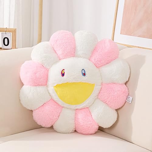 Almohada con forma de flor, cojín de suelo con cara de flor, almohada de felpa de girasol colorido, lindas almohadas decorativas para decoración de
