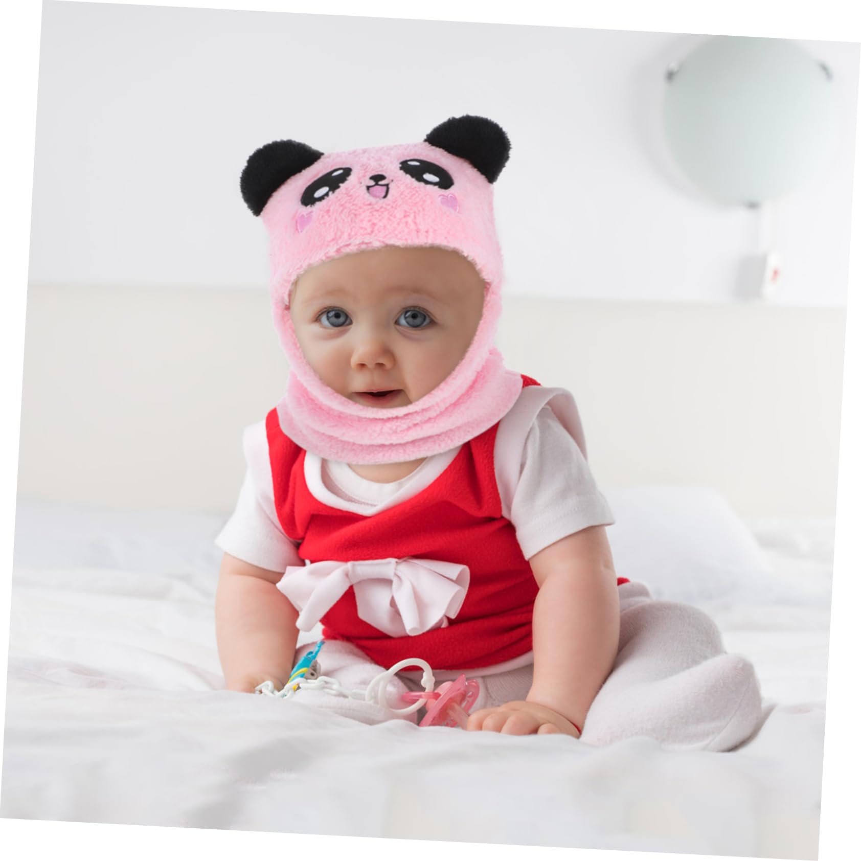ibasenice 4pcs Gorro Bufanda Caliente Cálido Gorro De Invierno Sombreros De Invierno Sombreros De Bebé Recién Nacido Sombrero De Niña De Sombrero para Niña Rosa Shu Pelusa