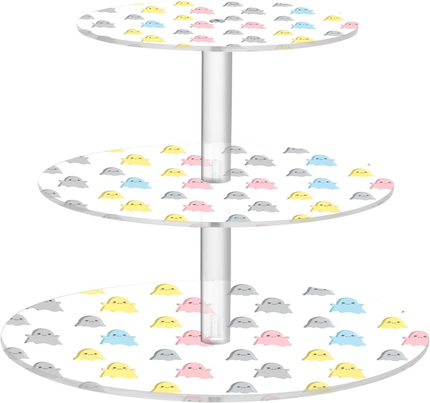 Ghost Halloween 3 Tier Acrylic Cupcake Stand, Cupcake Stand for 34 Cupcakes for Weddings,Christmas,Holidays,Parties,Birthday,Printed Cupcake Tower 23301081