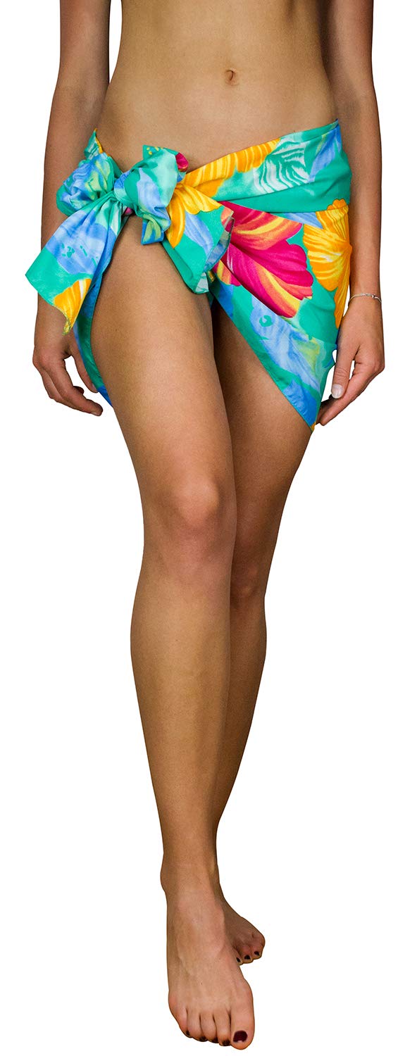 King Kameha Hawaiano Pareo Sarong Abrigo De Playa para Mujeres Funda De Bikini Casual Traje De Baño Muy Ruidoso Flores Grandes Imprimir