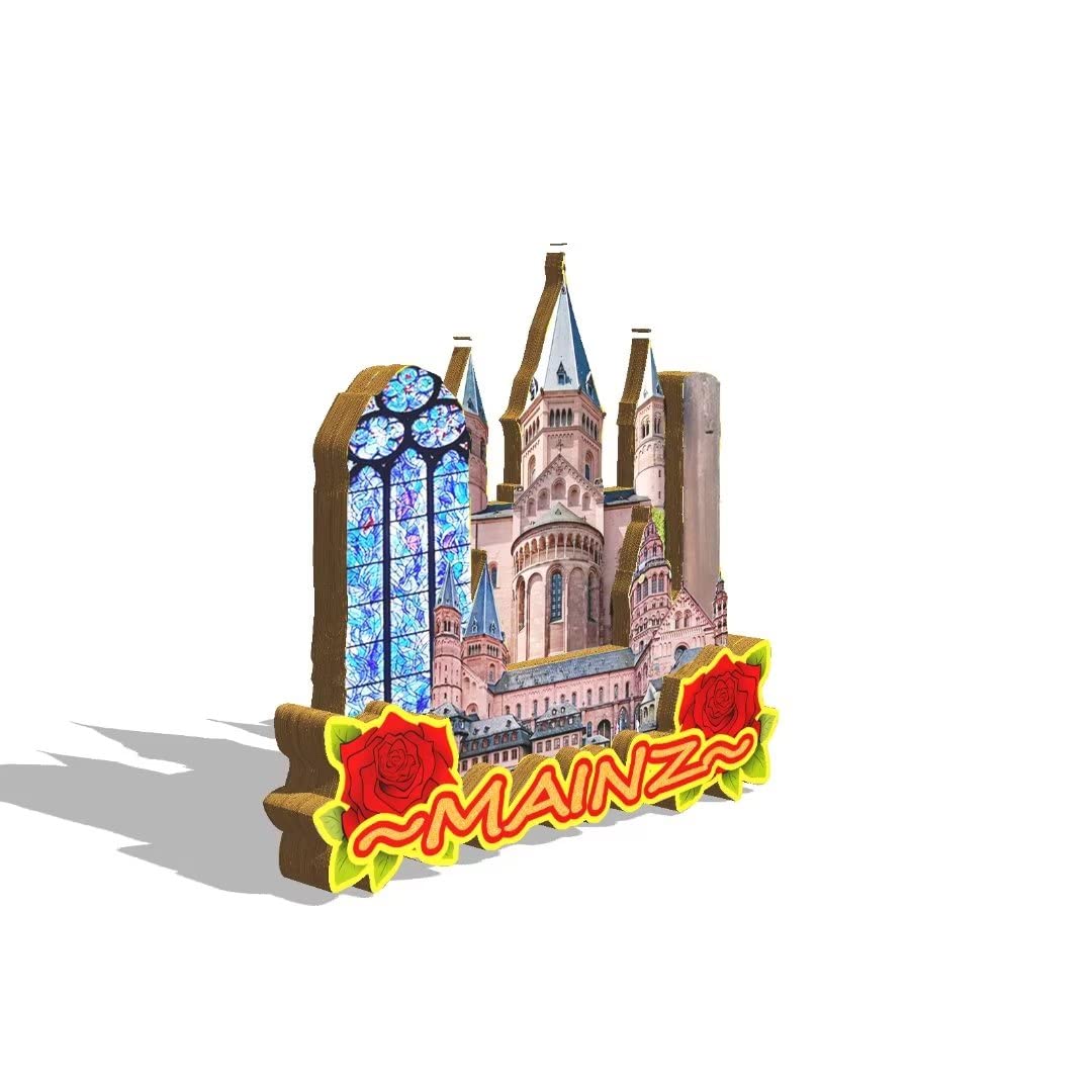 Imán Nevera Mainz Alemania - Recuerdo De Viaje 3D, Decoración Magnética 7.1x6.8 Cm