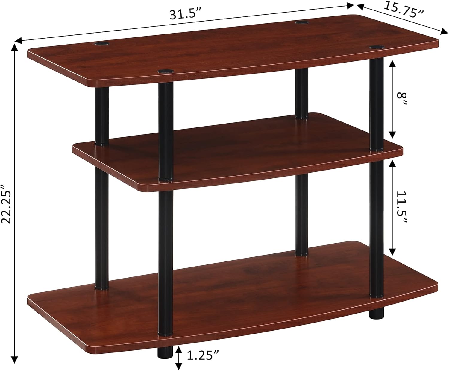 Convenience Concepts Designs2Go 3-Tier TV Stand, White : Home & Kitchen
