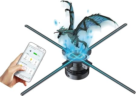 ZuZu, move for more better. 3D Hologram Fan, 27.5 Inch 3D Holographic Wi-Fi Projector Advertising Display With Remote, Multicolor
