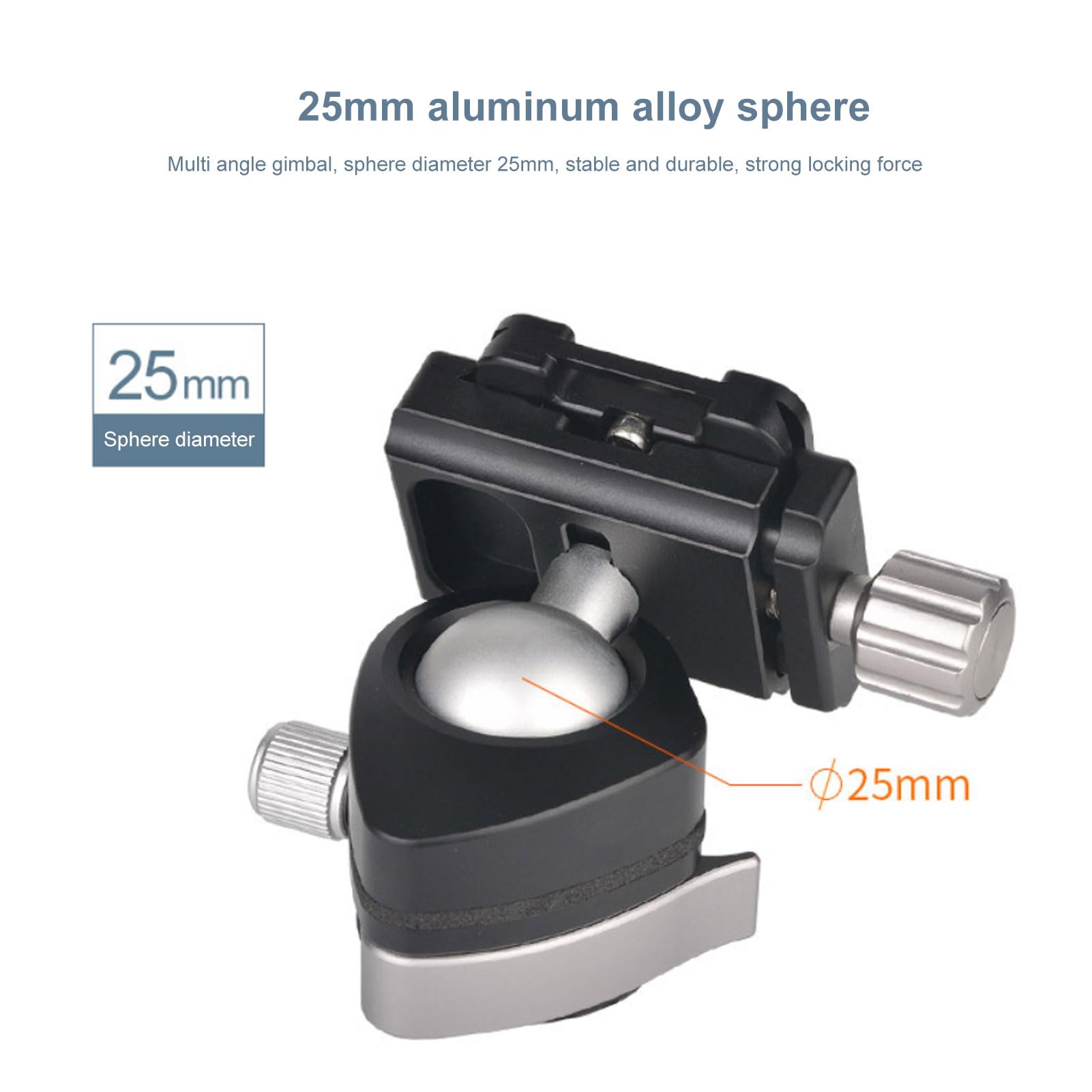 GOWENIC Testa a Sfera per Treppiede, Sgancio Rapido con una Sola Mano, capacità di Carico Impressionante, per Fotografia di Viaggio con Monopiede per Fotocamera DSLR Mirrorless