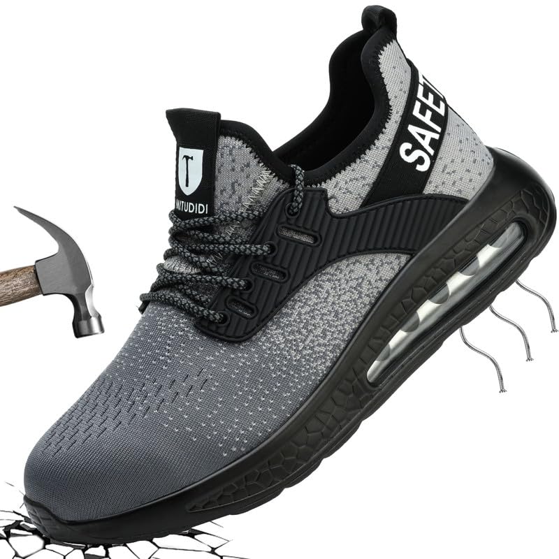 Scarpe Antinfortunistiche Uomo Donna Scarpe da Lavoro Donna Antiscivolo Scarpe Antinfortunistica Anti-Schiacciamento Ammortizzazione Comodo Traspiranti Leggere con Punta in Acciaio Ammorti 38-46 EU