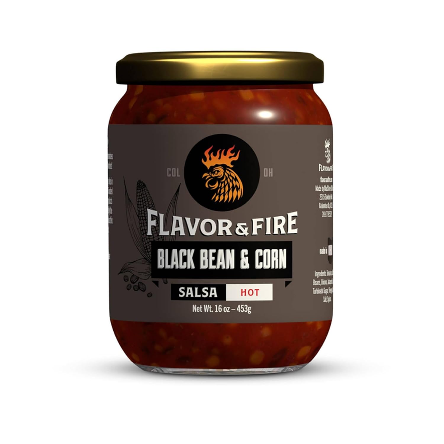 CAJOHNS Salsa Black Bean Corn Medium, 16 OZ