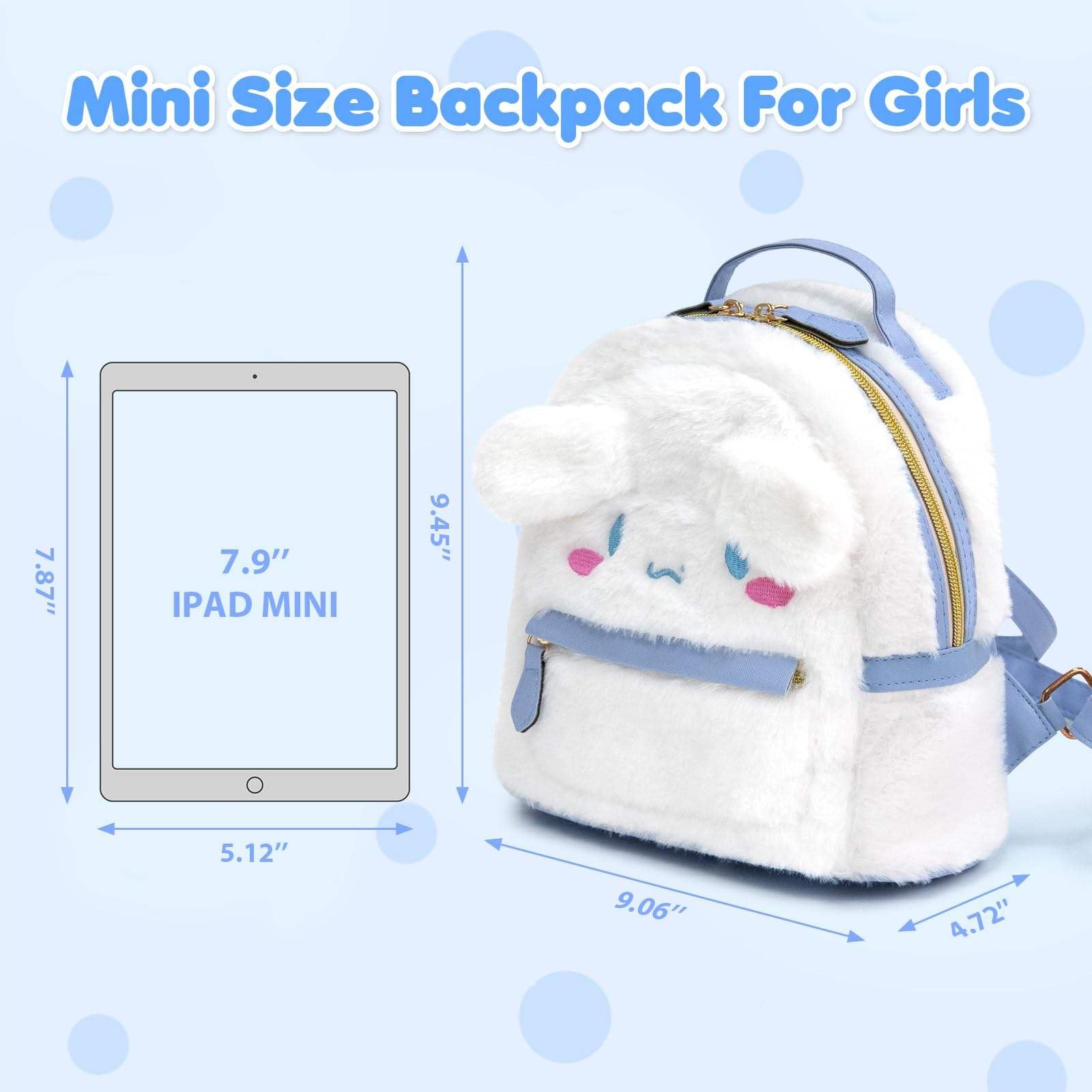 Kawaii Cinnamoroll My Melody Plush Bag,Cute Lolita JK Plush Figure Backpack School Handbag,Cute Girl Bag My Melody,Girl Gift Backpack