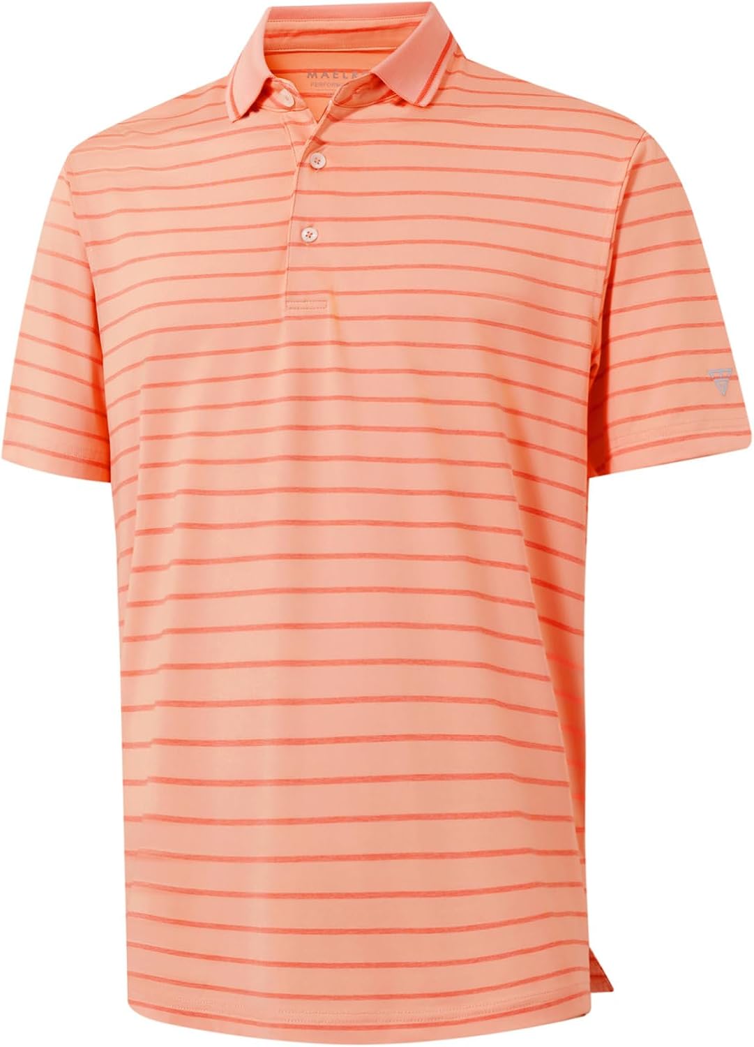 M MAELREG Mens Golf Shirt Short Sleeve Dry Fit Striped Collared Casual Work Performance Moisture Wicking Polo Shirts for Men