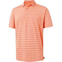 M MAELREG Mens Golf Shirt Short Sleeve Dry Fit Striped Collared Casual Work Performance Moisture Wicking Polo Shirts for Men