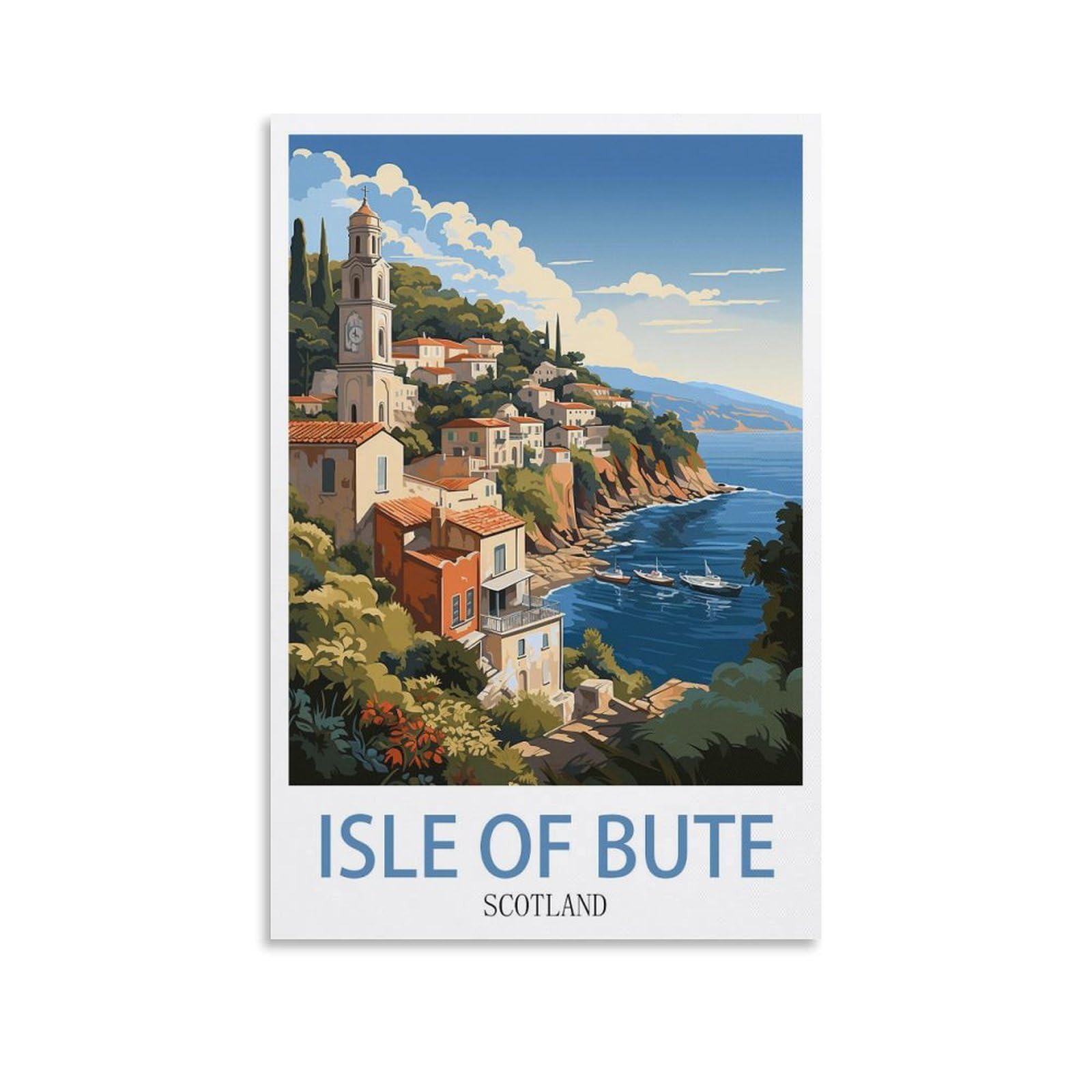 EZMLFA Diamond Painting Kits for Adults,Isle of Bute Scotland DIY Crystal Embroidery Gifts,Diamond Art Craft,for Living Room Home 30x40cm