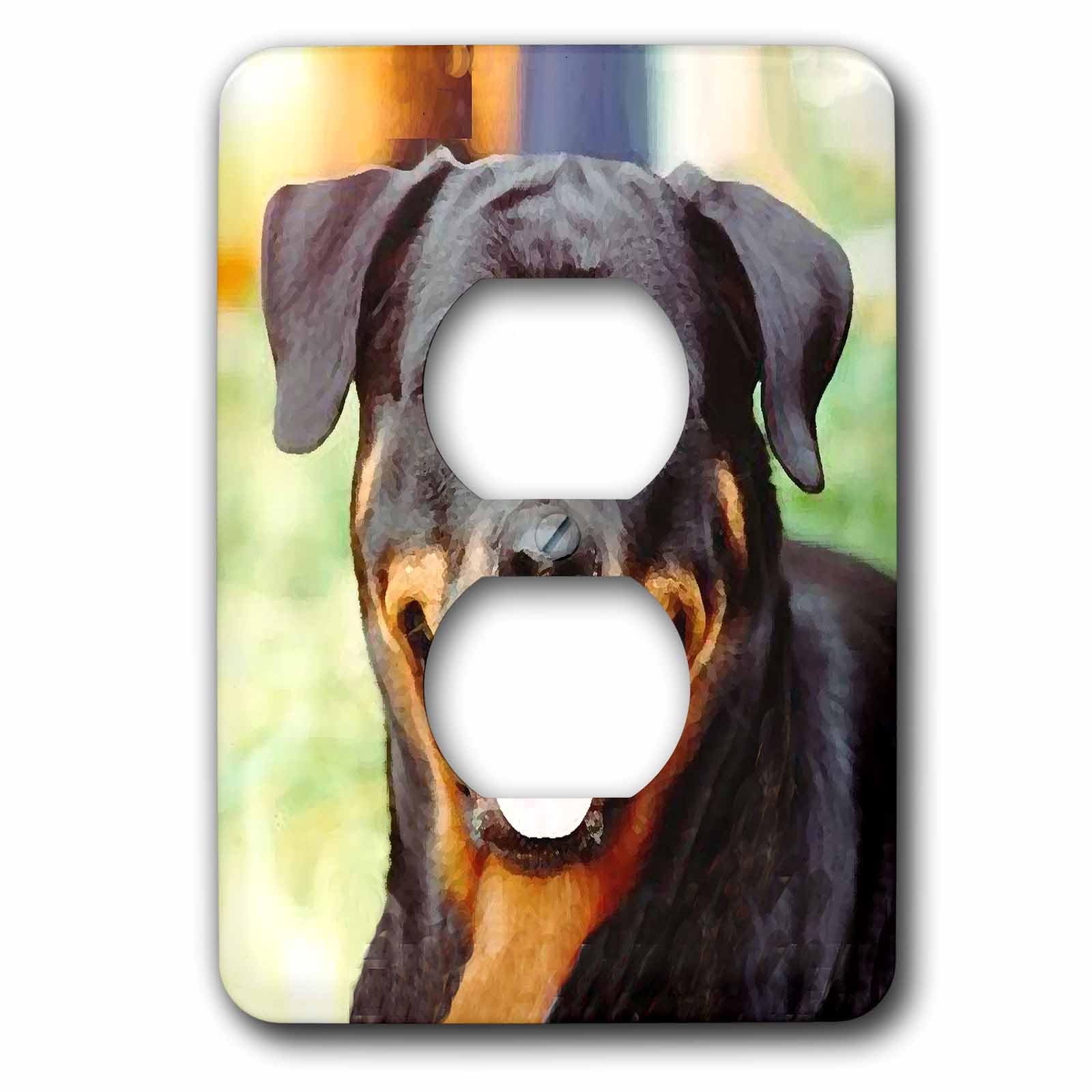 Rottweiler 2 prises de prise double décoration murale 3dRose Lsp_4368_6