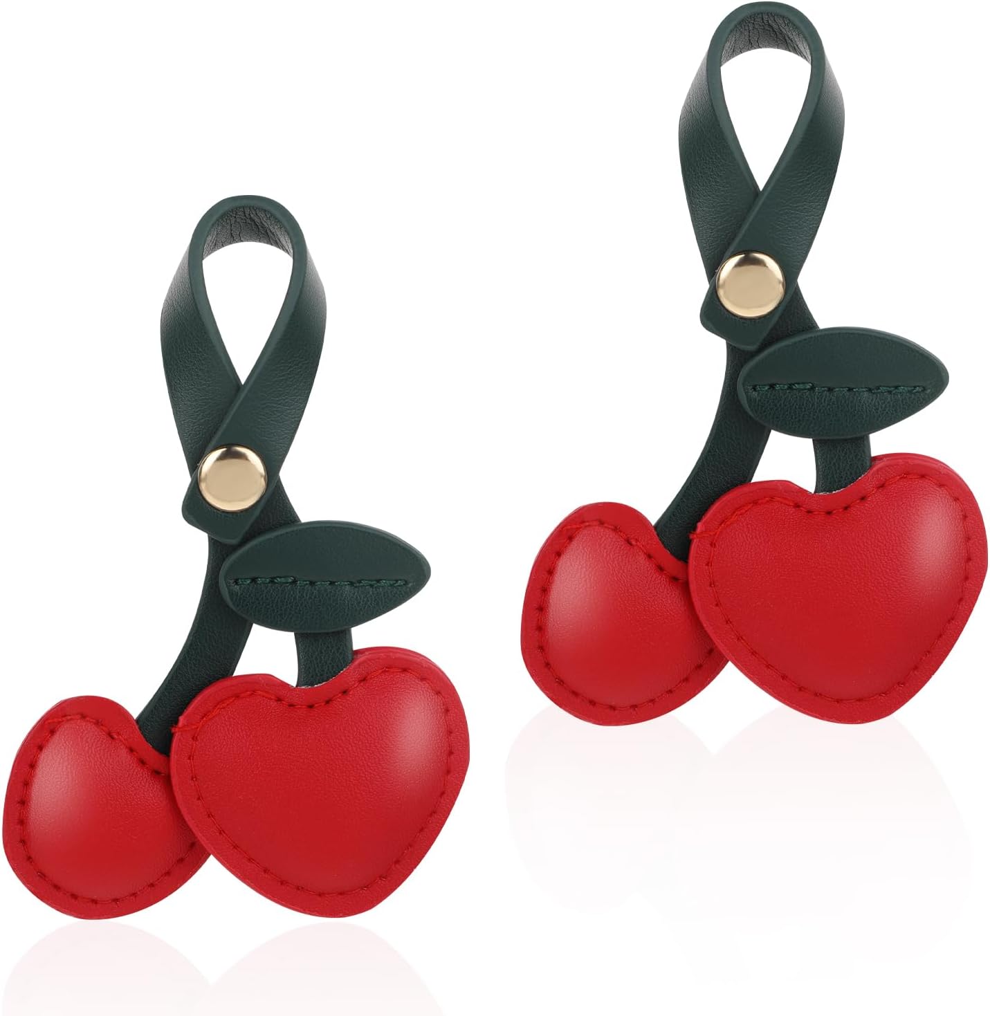 Hariendny2 Pcs Cute Leather Cherry Charm for Purse, Cherry Bag Charm, Cherry Purse Charm Accessories, Cherry Keychain for Women, Cherry Decorations for Purse, Handbag