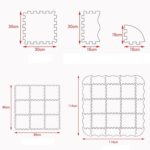 Miniatura 9 de Tamiplay Tapete de juego de espuma para niños, 25 piezas de rompecabezas cuadrado entrelazado, tapete de juego para bebé, tapete de juego de espuma
