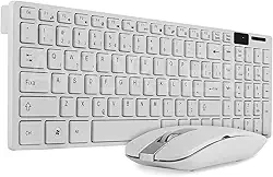 Kit Teclado e Mouse Sem Fio USB Aportex Branco – Slim, ABNT2, Plug & Play, Escritório e Home Office (Branco)