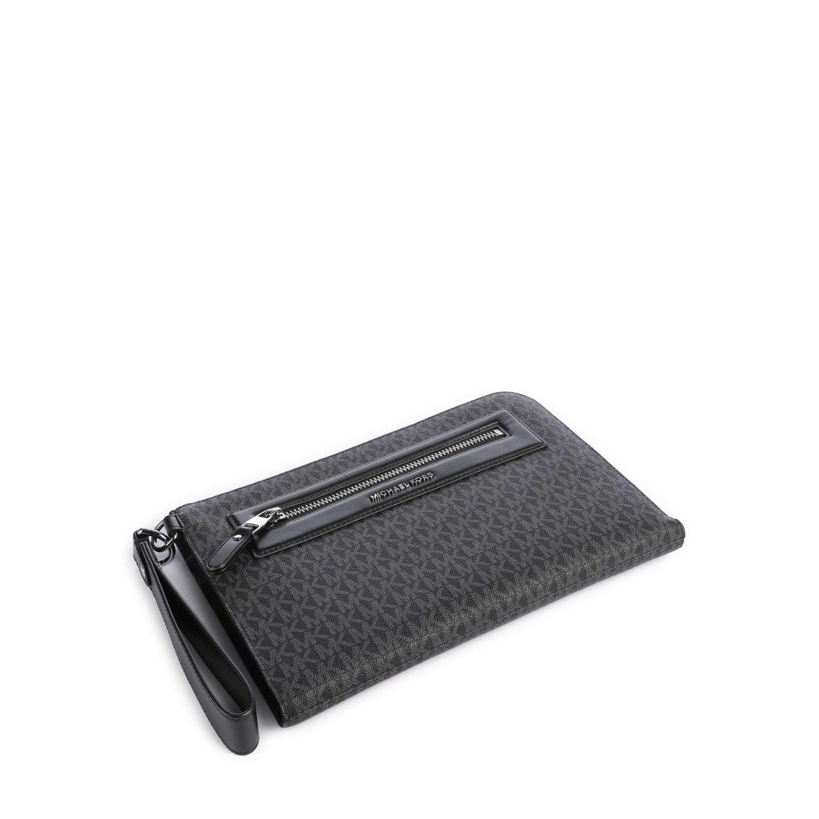 Michael Kors Pochette con cinturino da polso logo MK Jet Set Nero