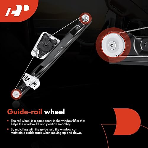 Miniatura 5 de Regulador de ventana A-Premium sin motor para BMW E90 E91 323i 325i 328i 330i 335i M3 para la parte posterior derecha del lado del pasajero