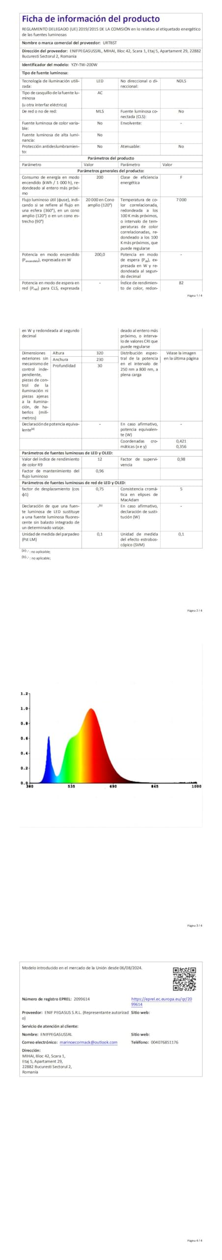 Proiettore LED per esterni, 200 W, 20000 lm, IP67, impermeabile, 7000 K, bianco freddo, per cortile, giardino, garage, terrazza