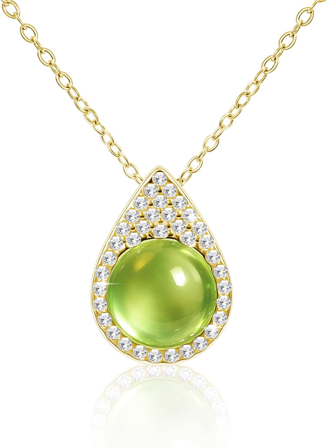 Teardrop Women Fashion trendy Simulated Rhinestone Crystal Pendant Necklace