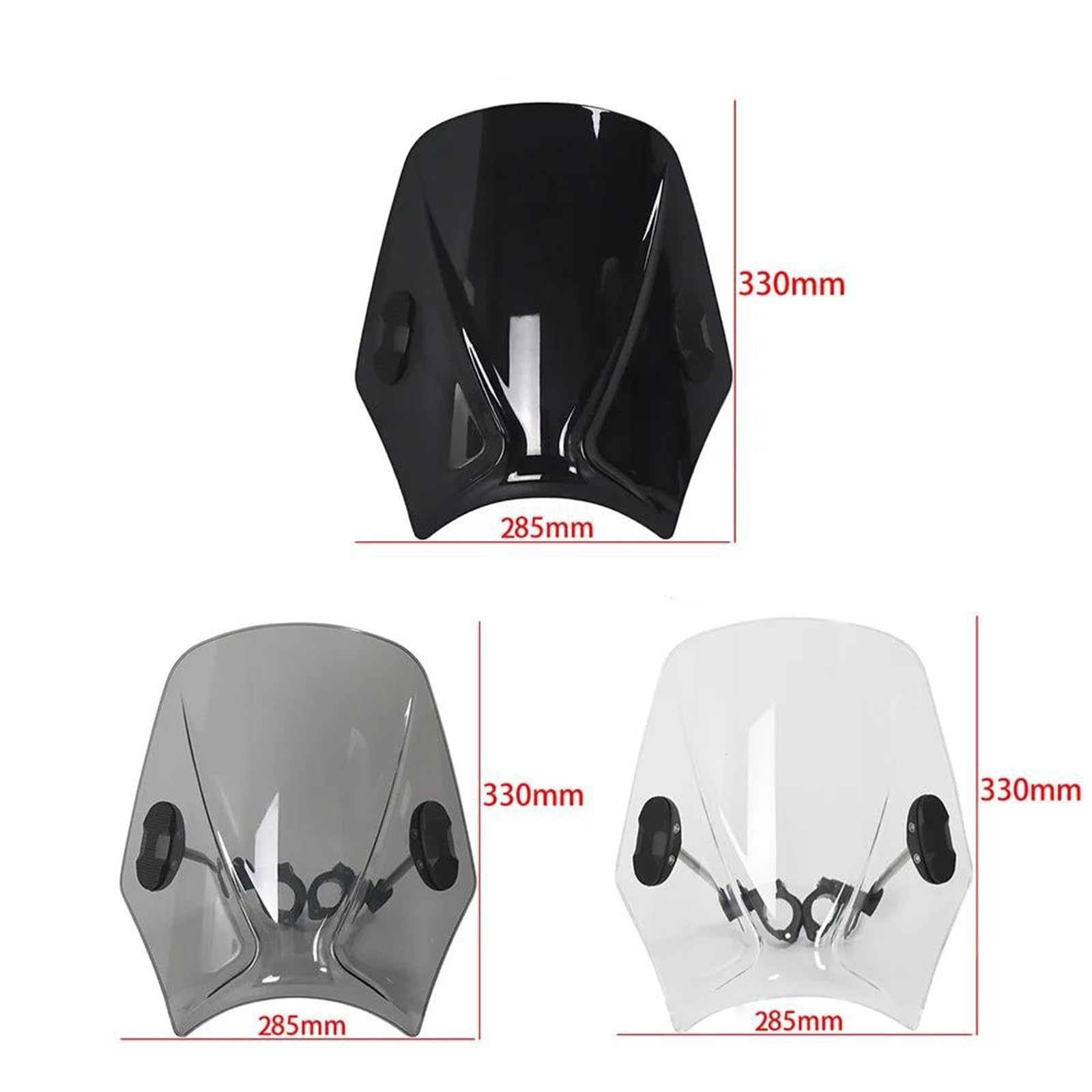 Pare-Brise Avant Réglable pour Moto pour Yamaha XVS 125 250 1100 Dragstar XVZ1300a Royal Star Déflecteurs Avant De Pare-Brise(Noir)