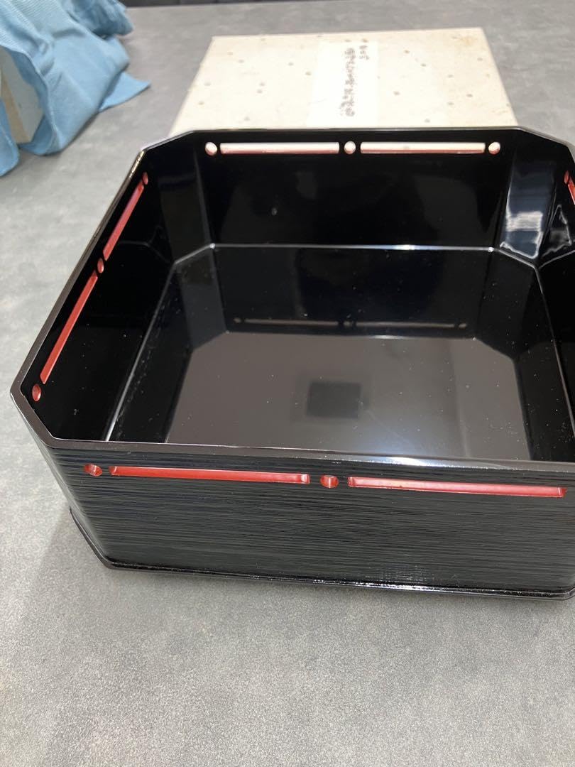 Amazon.co.jp: 真塗 漆器 お重 紅七宝 アンティーク 伝統工芸品 茶道具 