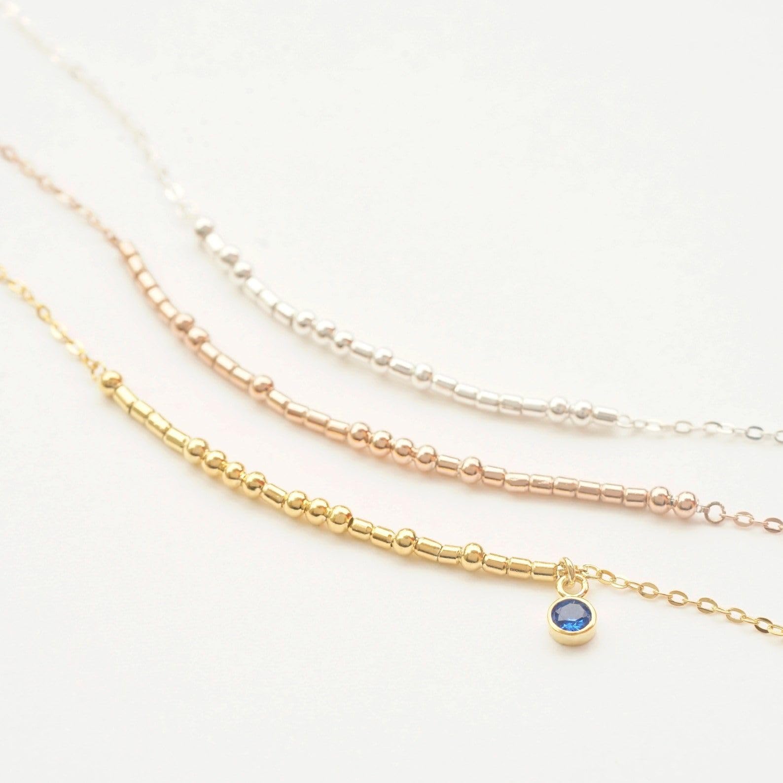 Da noi La mia persona codice Morse Bracciale argento sterling 925 minimalista Beaded Bracciale Amicizia Per Sorella fatta a mano Festa della mamma