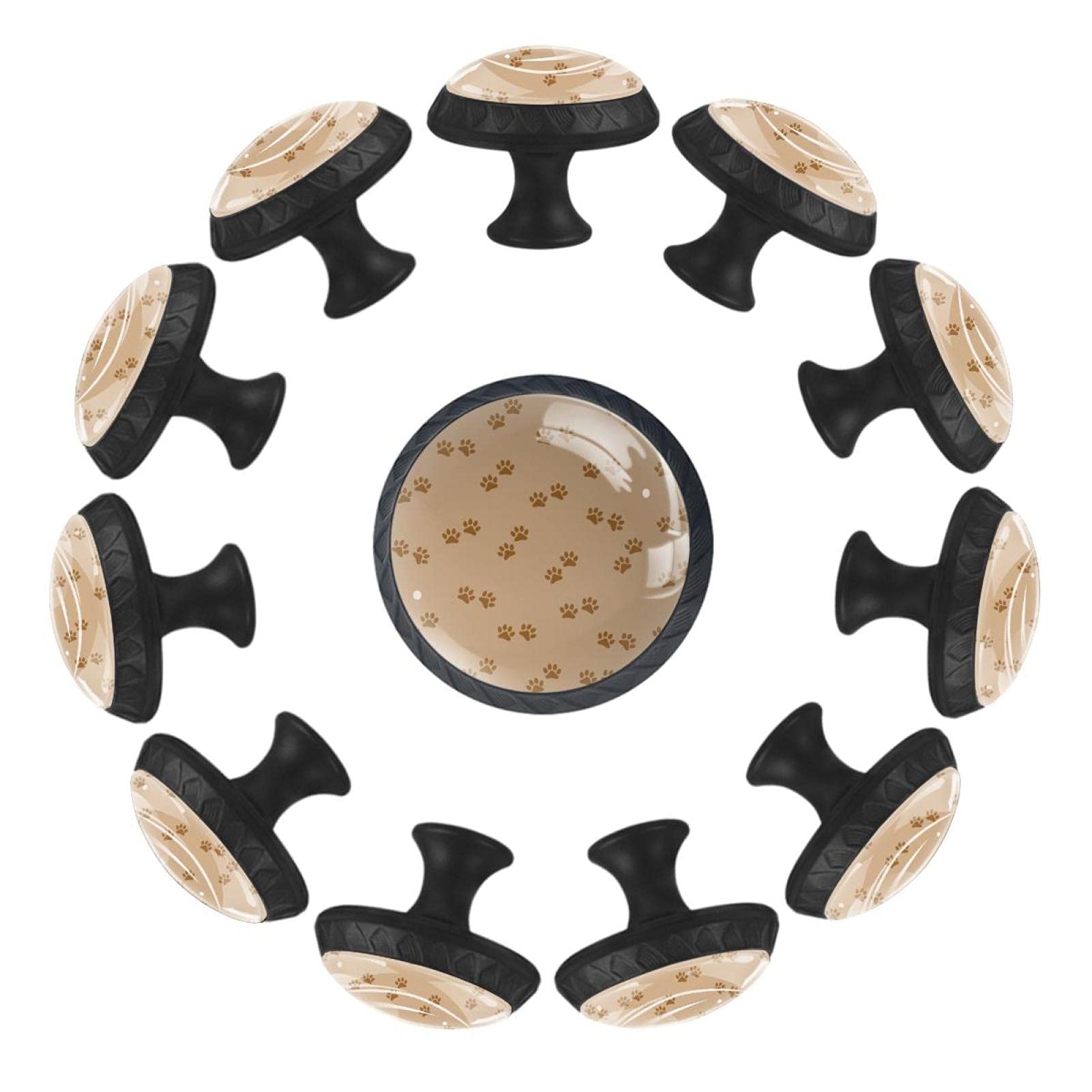 Boutons de tiroir patte de chien marron pour déco de chambre enfant