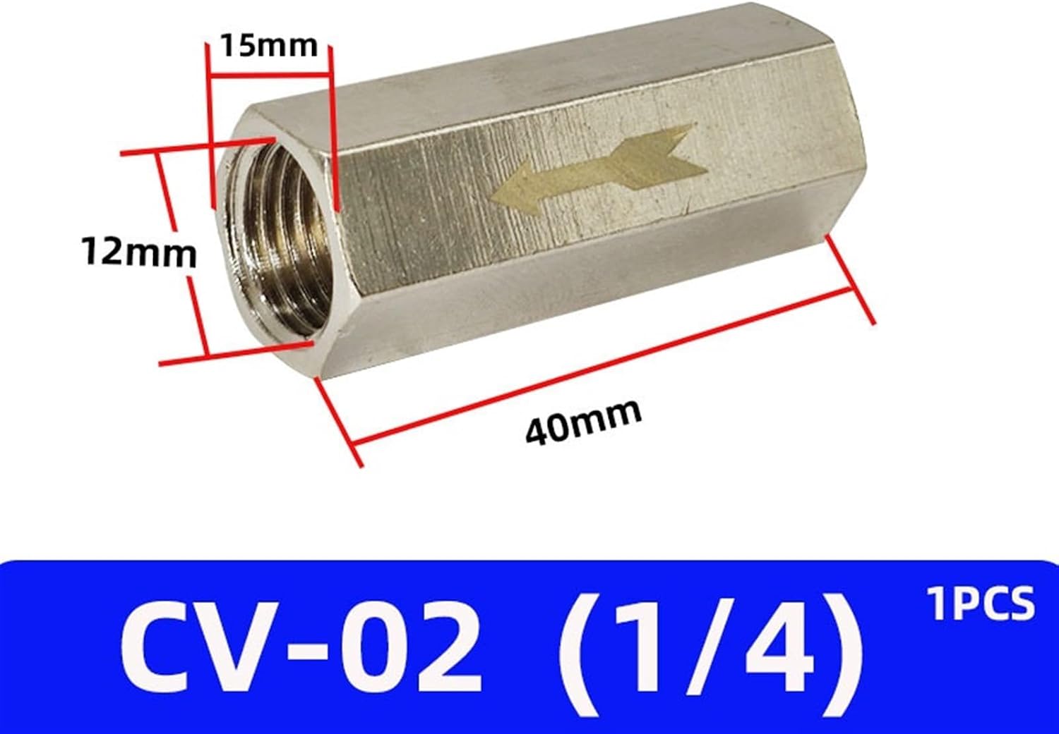 1PSC Pneumatic Check Valve Connector 6mm 8mm 10mm 12mm Air Hose Gas One Way Valve 1/8" 1/4" 3/8" 1/2" Compressor Pipe Fitting Adapter(CV-02)