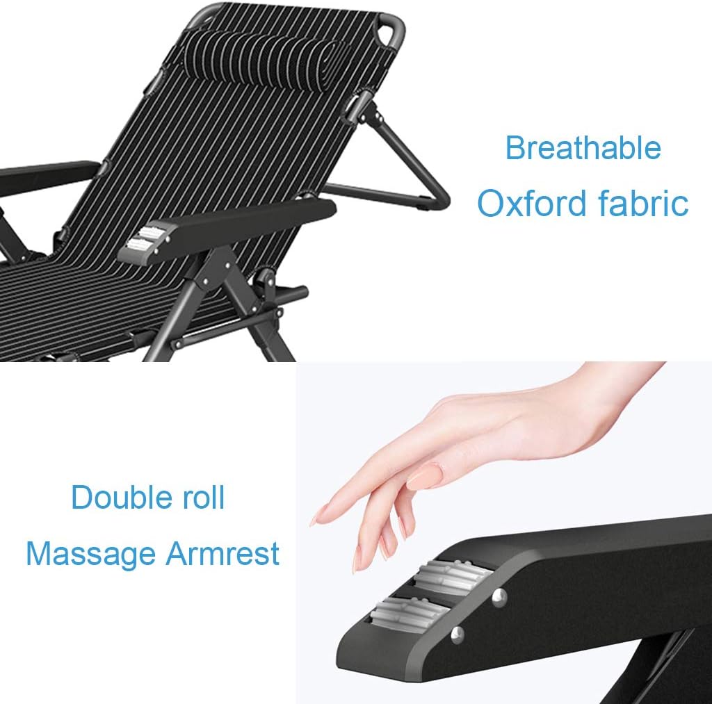 Folding Zero Gravity Chairs Lounge Chair, Portable Recliner Chair Garden Deck Reclining Chair for Outdoor Patio Beach Camping, Max Load 441lbs - Brown