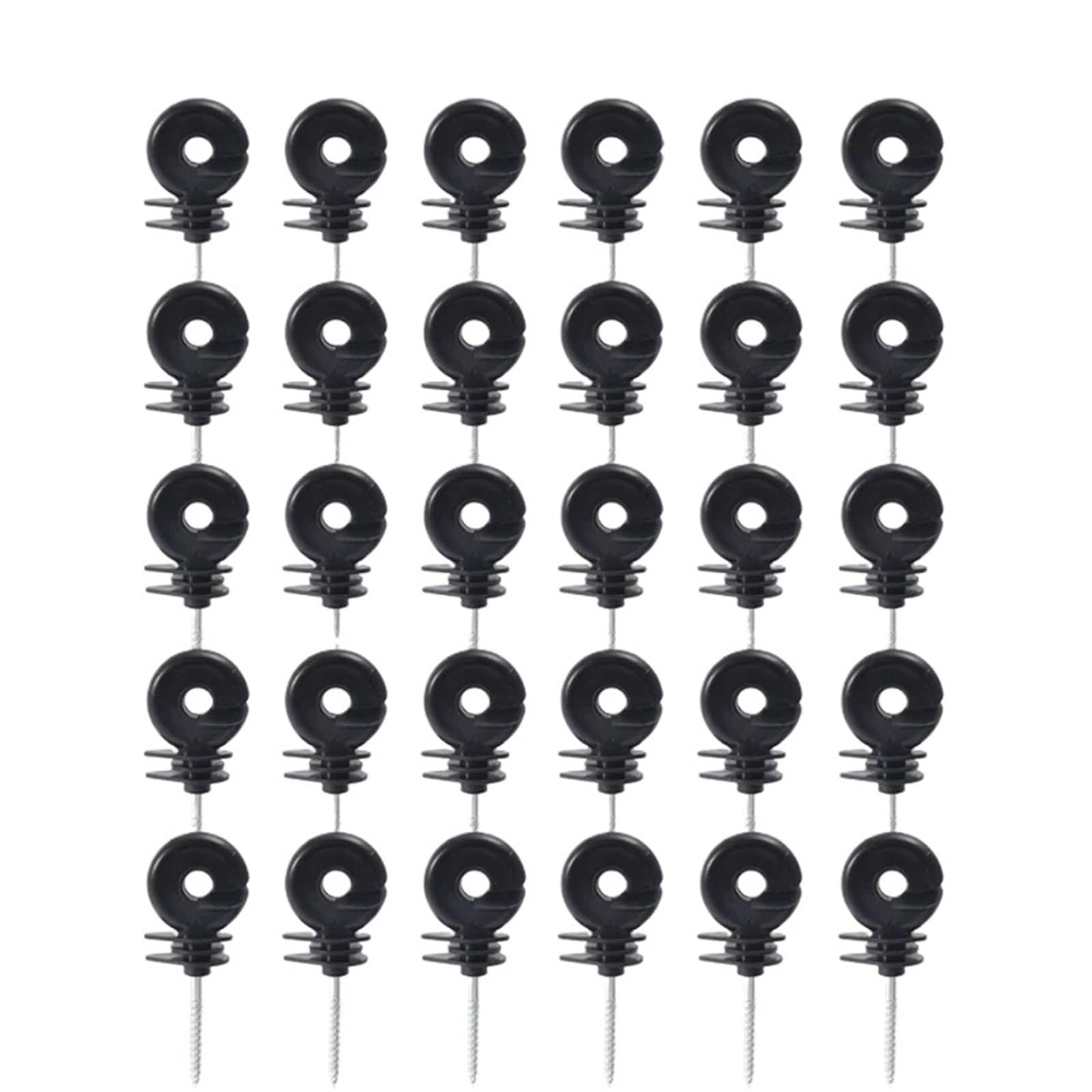 Anillo Aislador Aisladores Tornillo resistente del poste de madera los clavos penetrantes aisladores la cerca eléctrica for granja(30PCS)