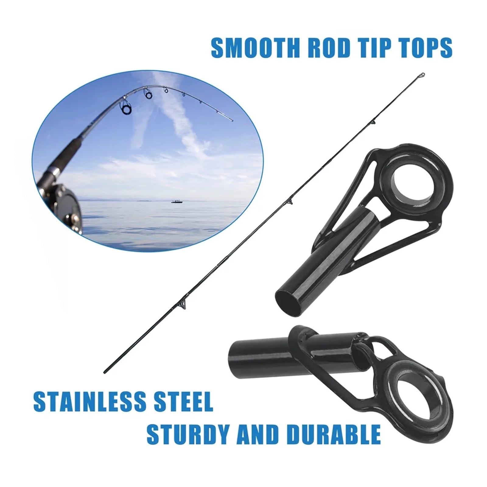 Anelli Canna Da Pesca 70 pezzi kit di riparazione punta canna da pesca punte superiori canna di ricambio punte guida anello in acciaio inossidabile forniture da pesca fai da te