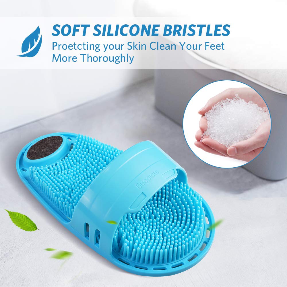 meidong Silicone Shower Foot Scrubber Personal Foot Massage and Cleaning, Non-slip Foot Scrubber for Men and Women (1PCS Blue) : Beauty & Personal Care