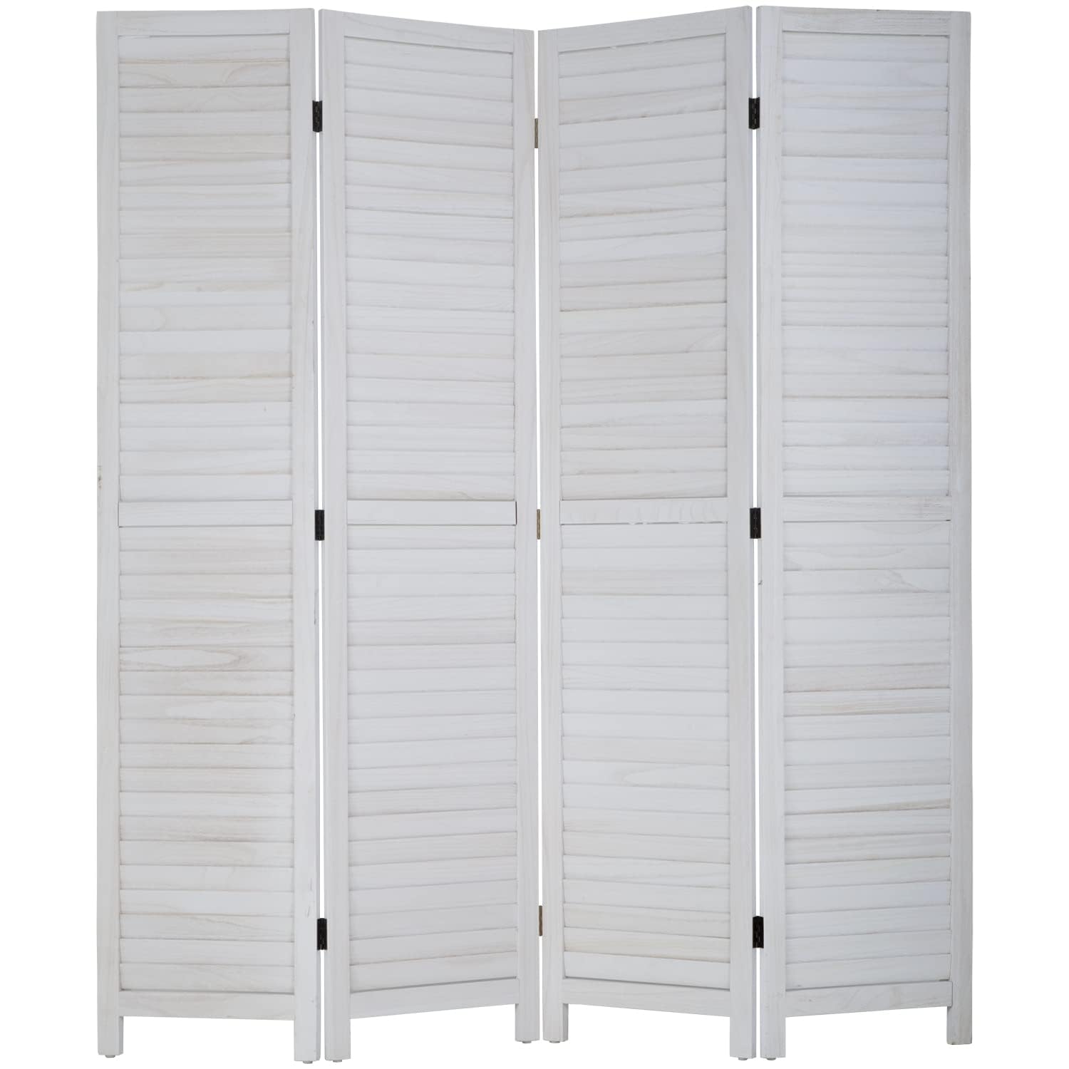 Photo 1 of ** three panels only. Corner is cracking **Room Divider Partition 4 Panel Privacy Screen Folding Screen Wood Frame Screen for Home Office Bedroom