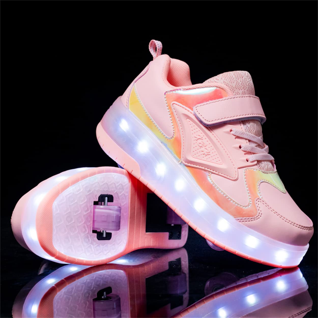 Junge Mädchen Schuhe Kinderschuhe mit Rollen LED Leuchtend Schuhe Outdoor Sportschuhe Blinkschuhe Skateboardschuhe Sneaker Geburtstage, Feiertage