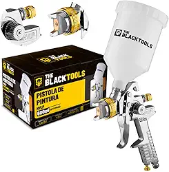 Pistola De Pintura Profissional Automotiva Alta Pressão Hvlp 600ml Btpp600 The Black Tools