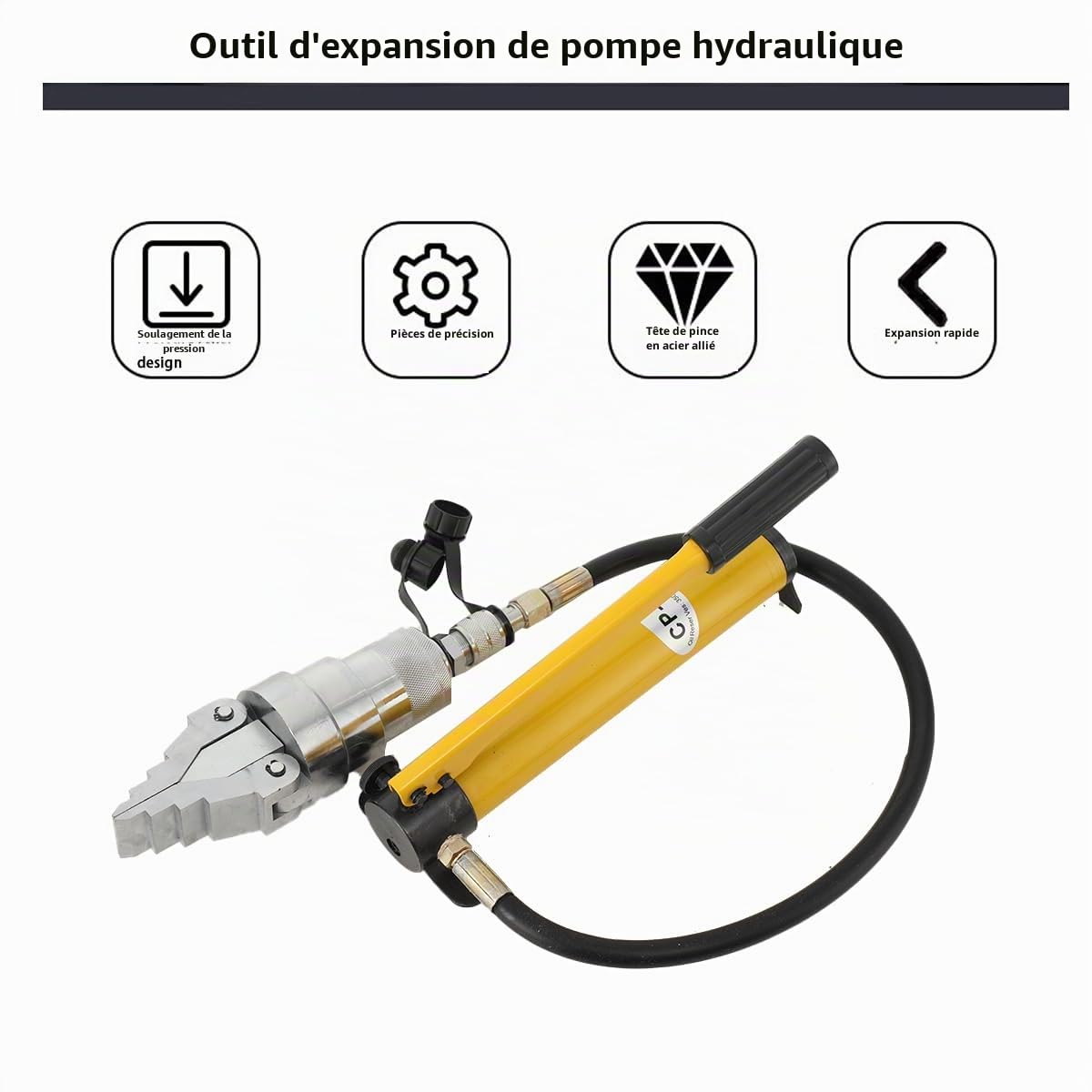 12T Écarteur de bride hydraulique Écarteur de bride hydraulique Spreader Séparateur et pompe pour l'entretien de la tuyauterie et le remplacement des brides, FYQ-55 Expandeur de bride