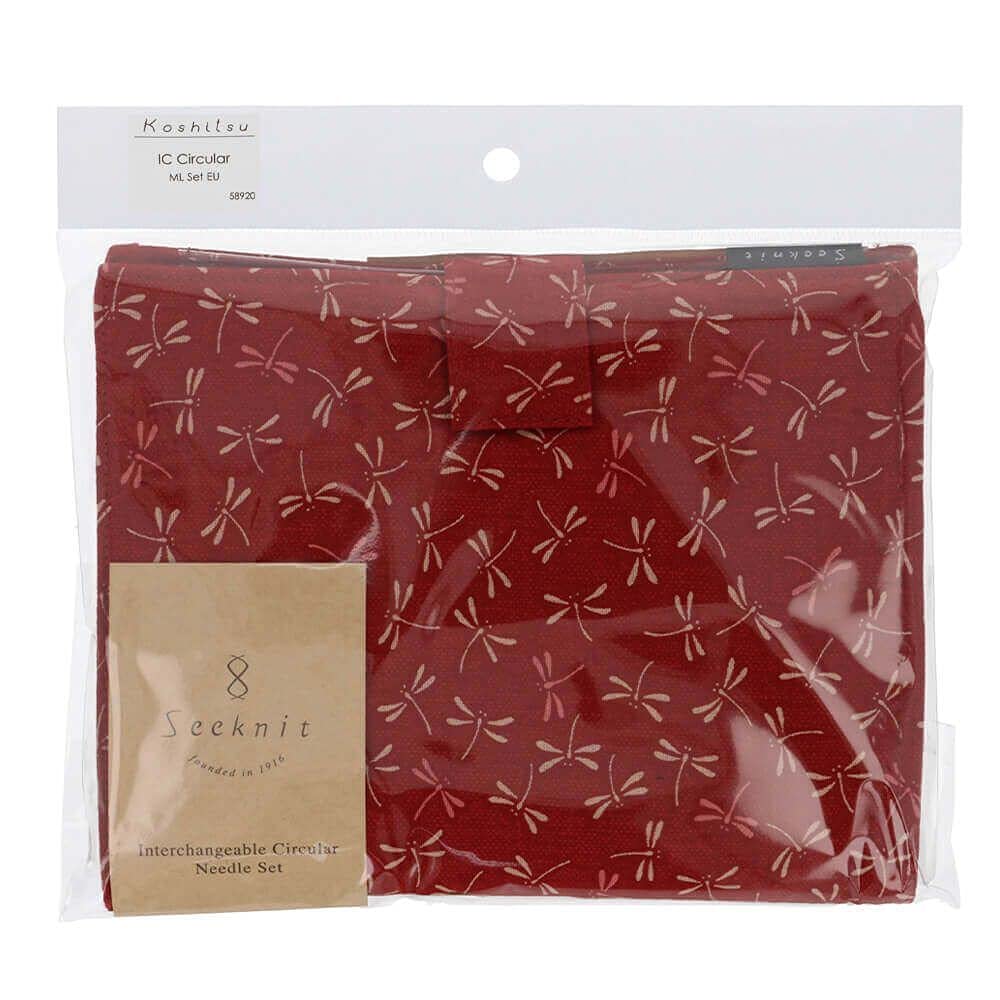 Seeknit KA58920-02 - Juego de agujas circulares (bambú, tamaño mediano/grande), color rojo