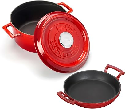 LAVA Yuvarlak Döküm 24cm Trendy Serisi Tencere & Döküm 20cm Sahan Set - Şef Standartlarında Premium Set