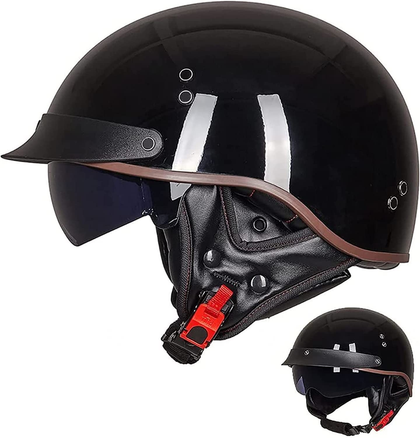 Casque chopper rétro en finition soignée et ajustement parfait taille L