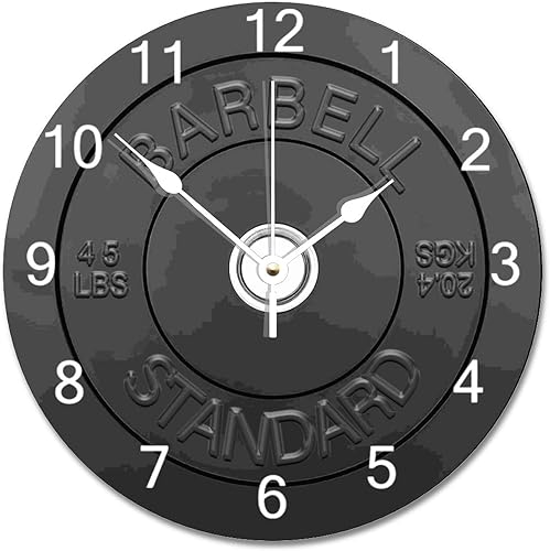 ArogGeld Reloj de pared con barra de 10 pulgadas, reloj de pared grande de 10 pulgadas, funciona con pilas, placa de peso para colgar en la pared,