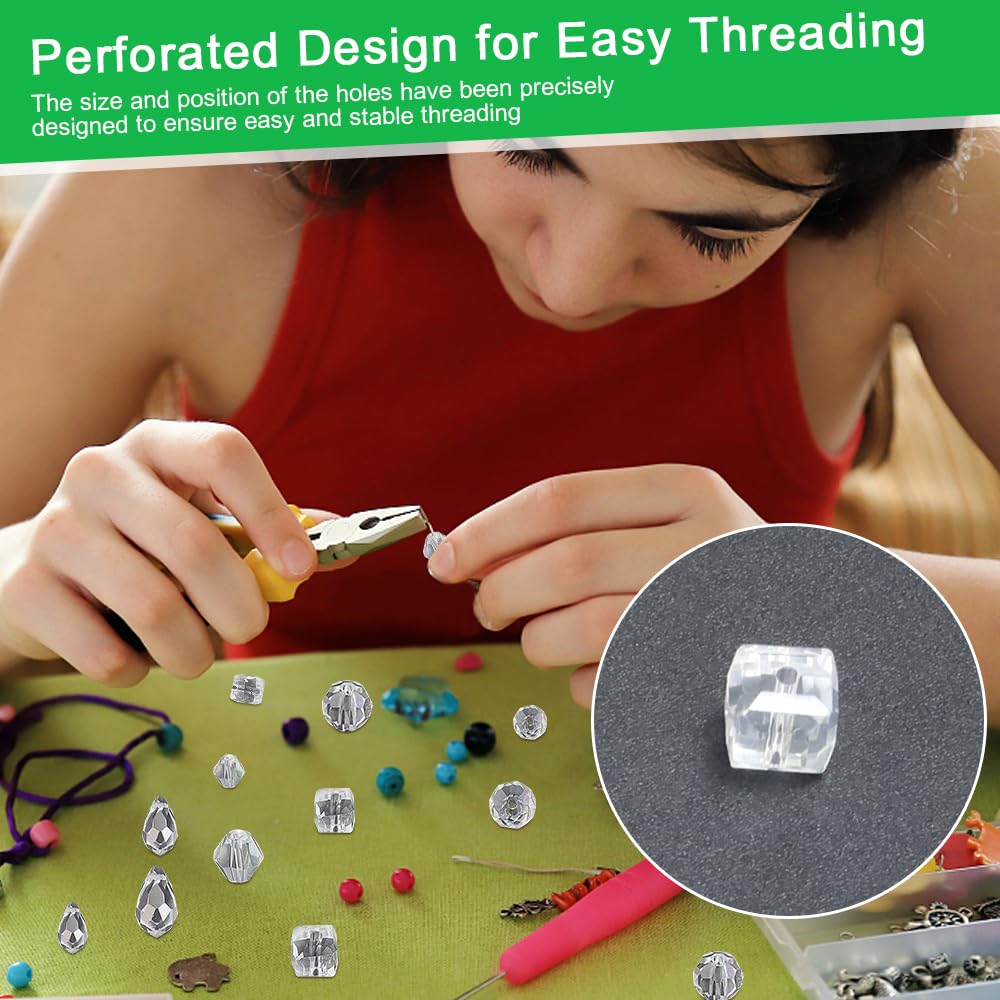 600 Perline Di Cristallo Sfaccettato - Kit Per Creare Bracciali, Collane E Gioielli Fai Da Te - Foto 9