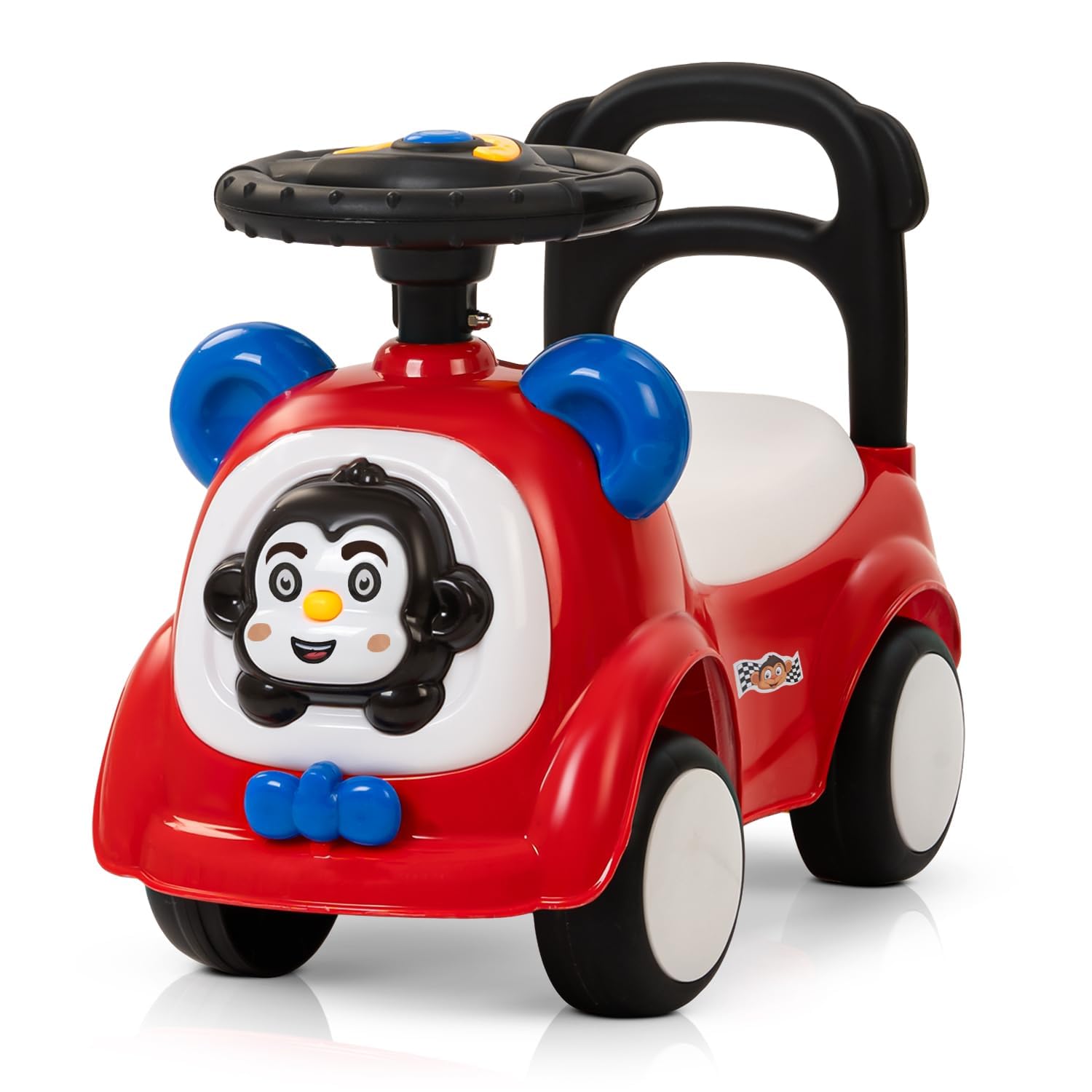 Baybee Snappy Baby Ride on Cars for Kids | Indoor Push Ride on Car with Safety Backrest & Toy Storage | Portable Kid Cars with Music & Horn | Outdoor Rider car for Kids 1 to 3 Years Boys Girl (Red)