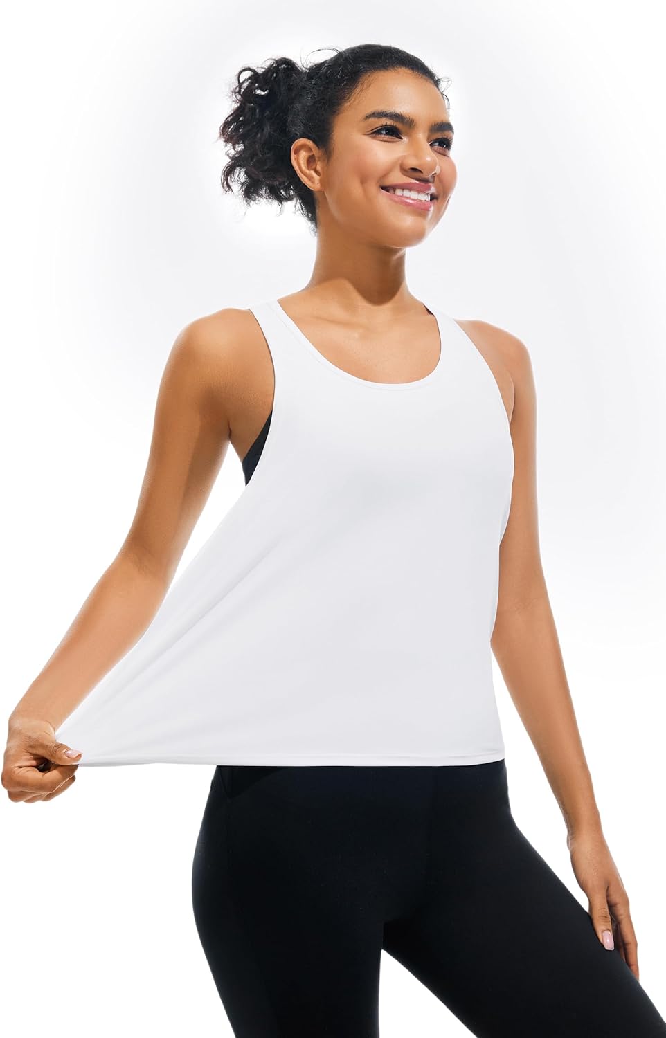 JOYSPELS Ice Silk Workout Tank Tops for Women Quick Dry Sleeveless Loose Fit Narrow Racerback Athletic Running Shirts - Image 4