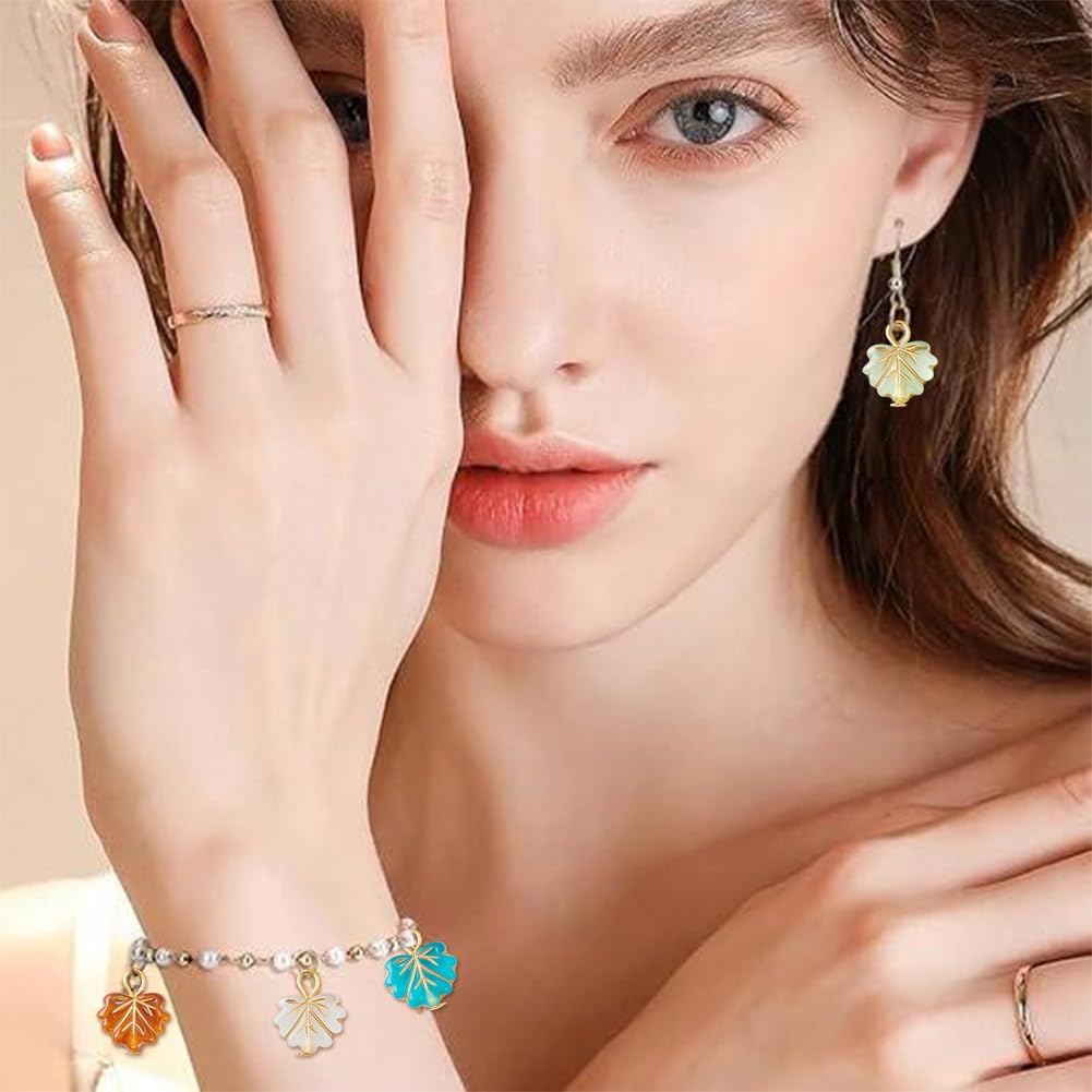 160Pcs 4Colors Fall Leaf Charms Acrylic Leaf Pendants Maple Leaves Pendants Charm Tiny Cute Acrylic Leaves Pendant for Spring Crafts Earring Bracelet Jewelry Making DIY - Image 5