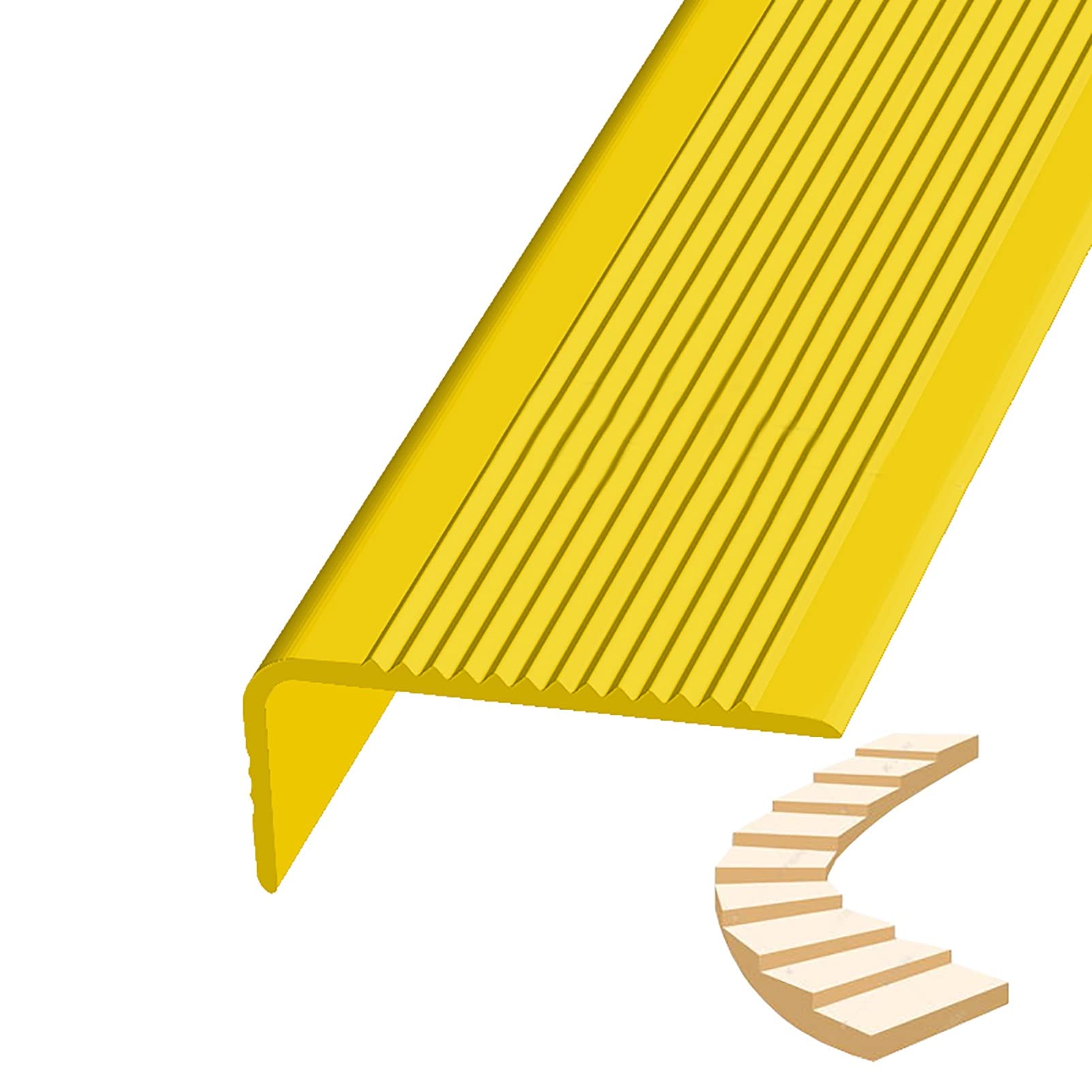 Rubber Stair Treads Non-Slip Step Edge Trim Protector - Waterproof Stair Nosing for Indoor/Outdoor Steps, Provides Safety and Decoration, Durable and Reliable Protection