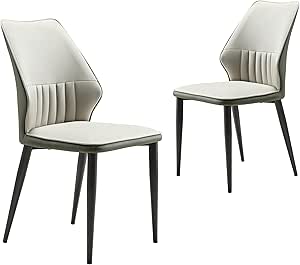 Amazon.com - EUREKA ERGONOMIC Dining Table Chairs, Kitchen Chairs Faux ...