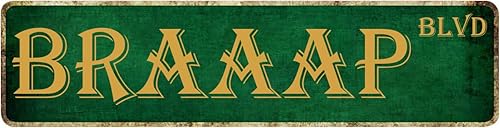 Letreros de garaje para motocicleta, accesorios para motocicleta, regalos de motocicleta, póster de metal de calle Braaap Blvd, regalos de carreras