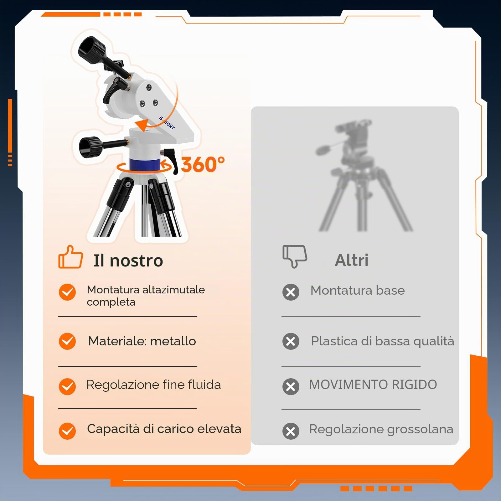 Svbony SV520 Telescopio Astronomico Professionale, Apertura 90mm, Lunghezza Focale 800 mm, Telescopio con Montatura Altazimutale, Controller Wireless, Tutto in Metallo Telescopiokit per Osservazione
