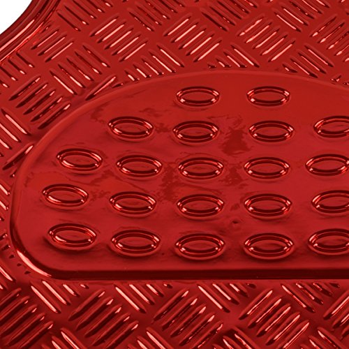 Bdk Red All Weather Heavy Duty Car Floor Mats Interior Liners For Auto Van Truck Suv, Fits Front & Rear #TOP4