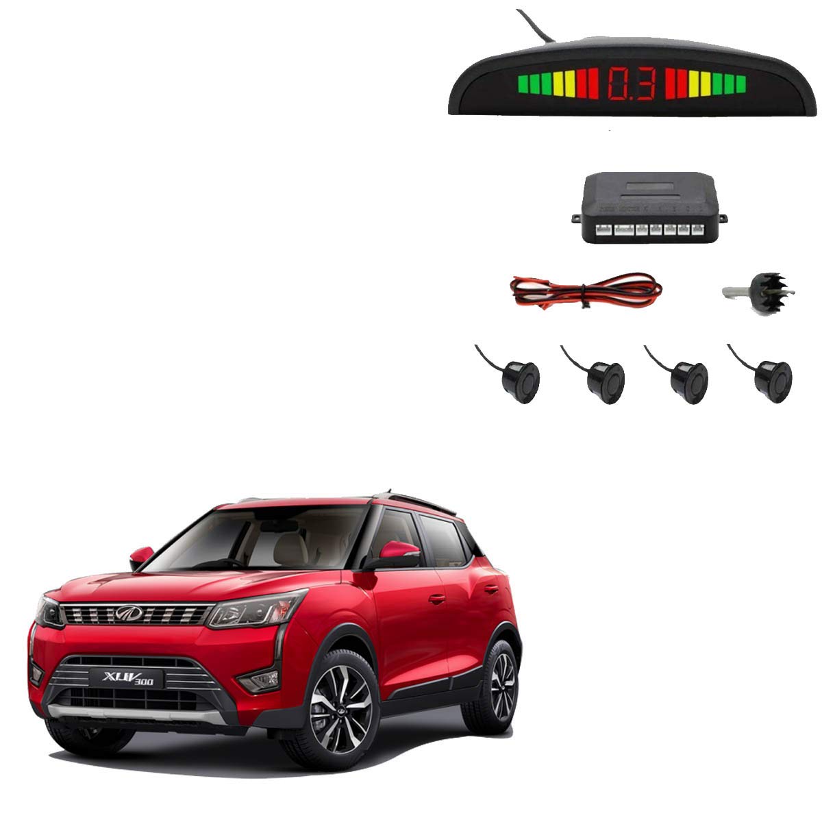 Reverse Car Parking Sensor LED Display Black (Universal)Mahindra XUV300-picture-31
