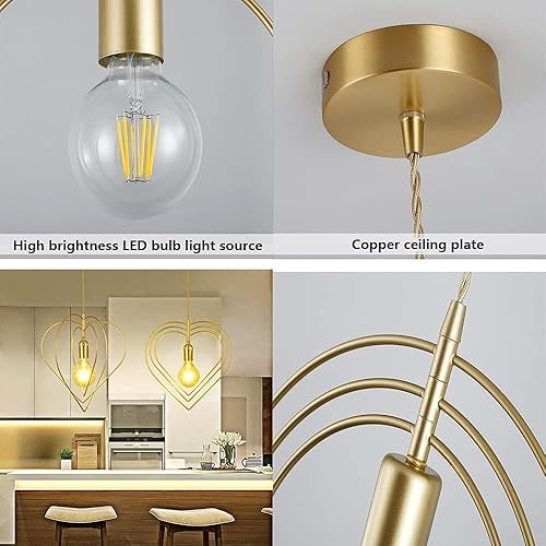 Miniatura 5 de Art Decor Chandelier Ceiling Light, Nordic Creative Heart Chandelier LED Modern Lights for Living Room Bedroom Children's Room Restaurant Kitchen